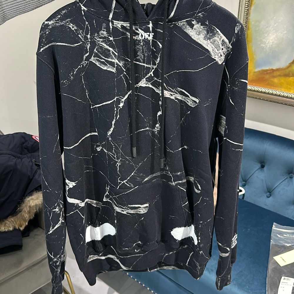 Authentic Off-White marble hoodie S Main Label c/o Virgil Abloh
